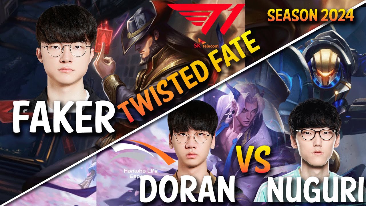 T1 Faker TWISTED FATE Mid | HLE Doran YONE vs Nuguri JAYCE Top - Patch 14.3 KR Ranked | lolrec