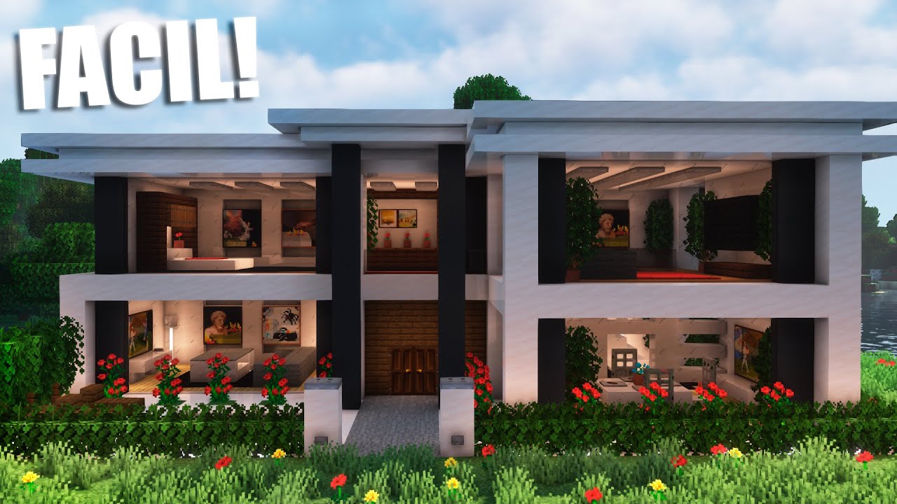 ✅C&oacute;mo hacer una casa MODERNA en Minecraft🏡 (F&Aacute;CIL Y R&Aacute;PIDO) (#13)