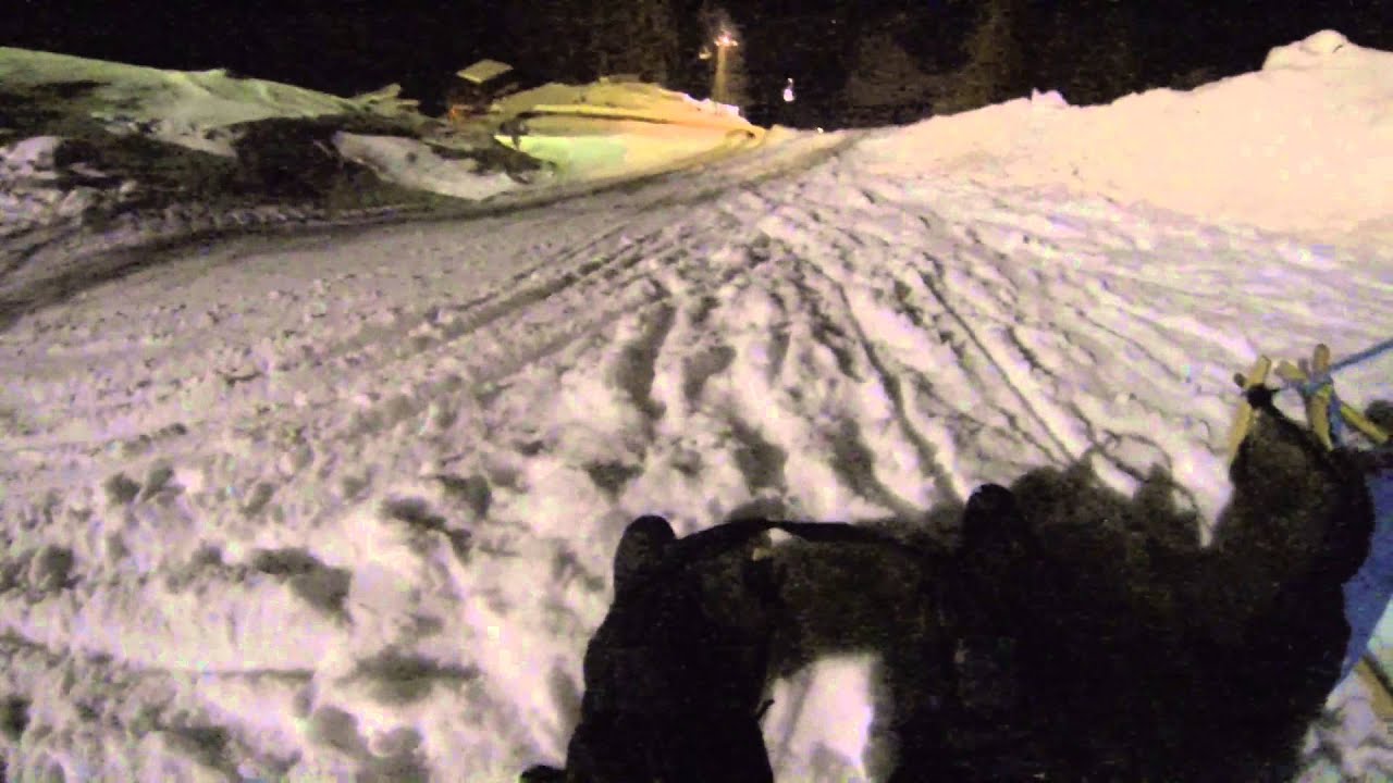 Rinerhorn Night Sledging, near Davos Switzerland