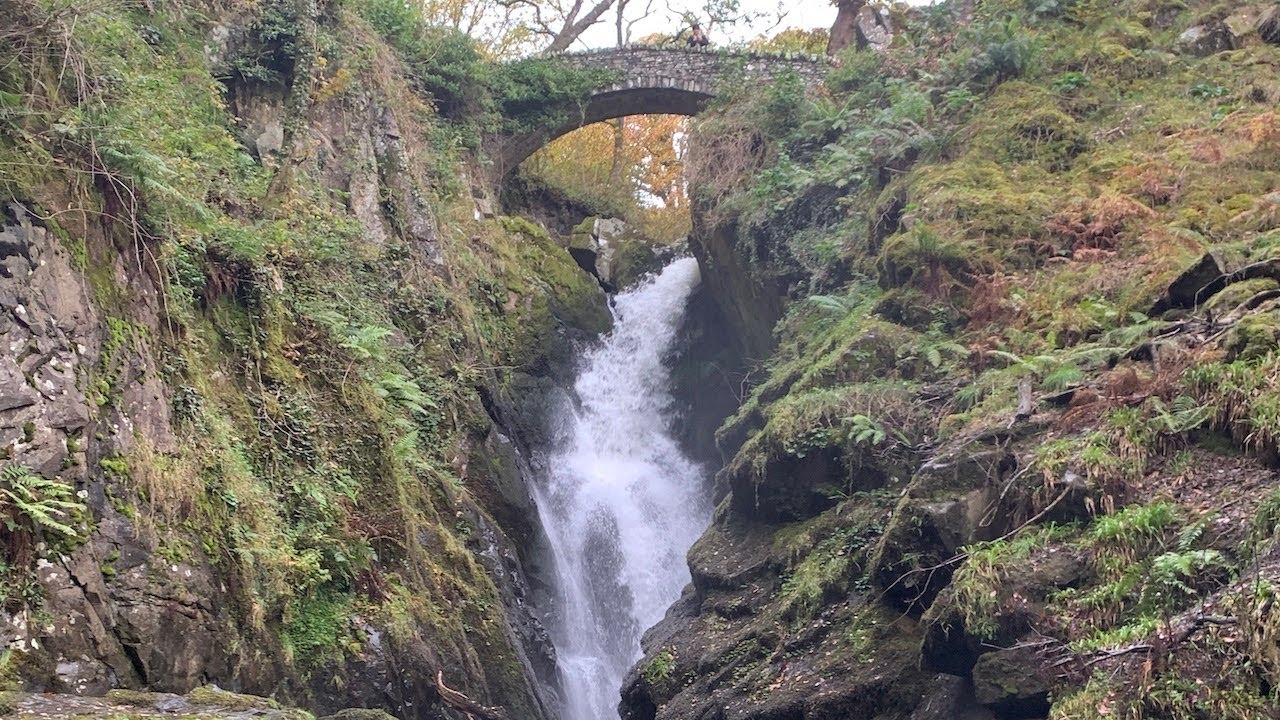 Aira Force Waterfall , Ullswater, Cumbria, Lake District including a freezing swim!