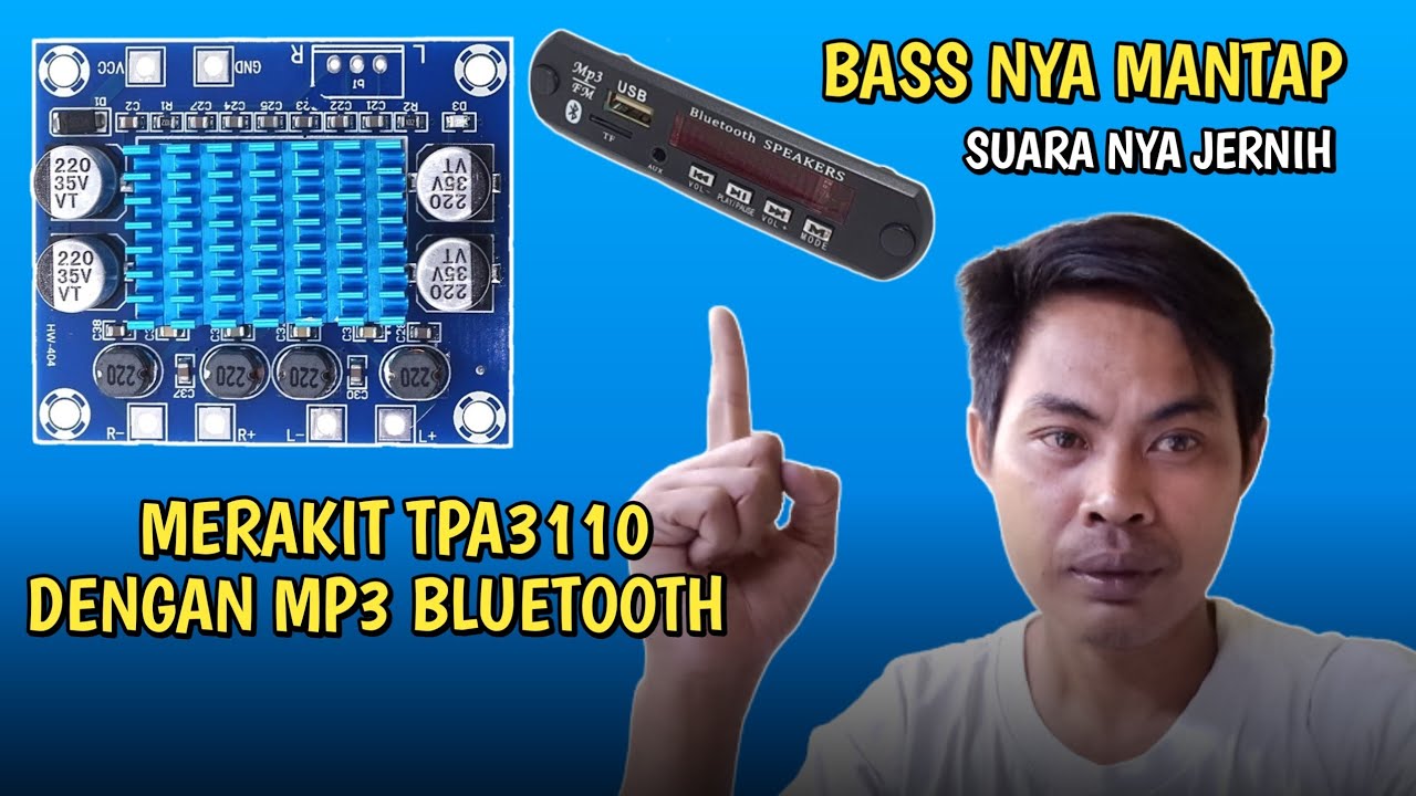 Cara Merakit TPA3110 || Dengan Mp3 bluetooth, Satu adaptor 12 Volt...