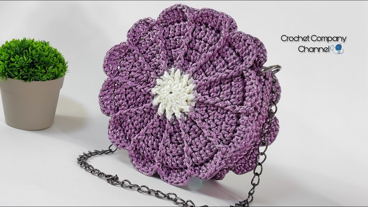 كروشيه شنطه على شكل ورده _ crochet bag