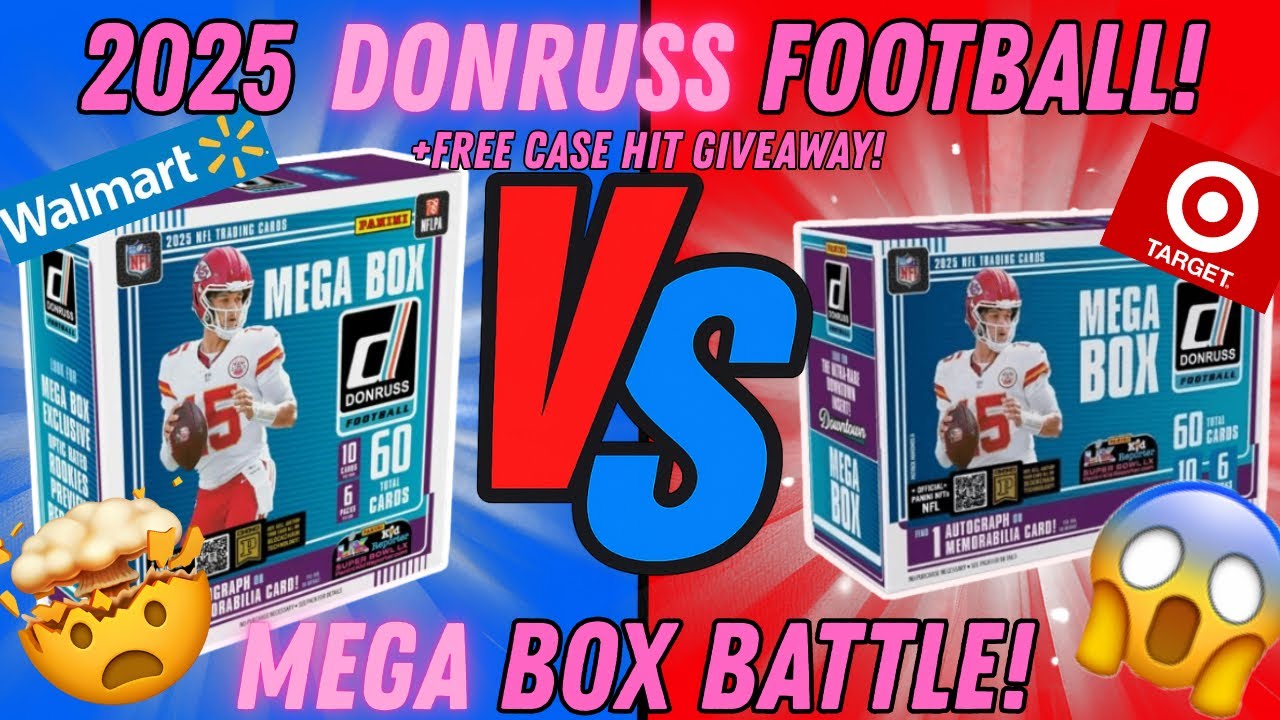 *WE PULLED A CASE HIT AND GAVE IT AWAY! 😳 2025 DONRUSS WALMART vs TARGET MEGA BOX BATTLE!😱 +GIVEAWAY