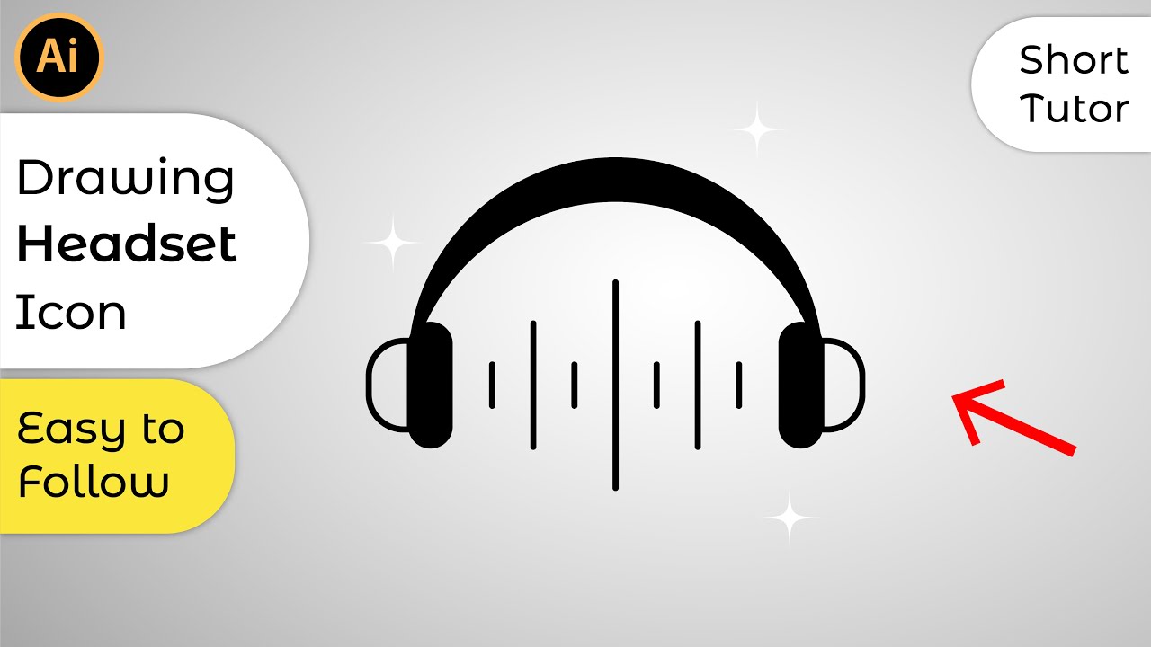 How to Draw Headset Icon in Adobe Illustrator
