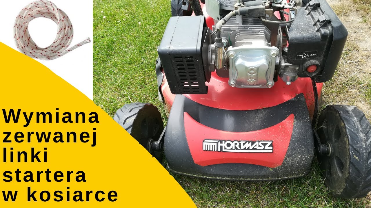 Zerwana linka startera w kosiarce, wymiana. Silnik Loncin 196CC