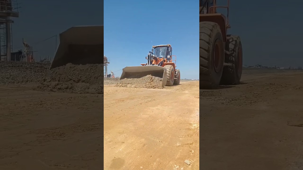 Skill Operator Wheel Loaders Clearing Surface Sub-Grade Very Fast