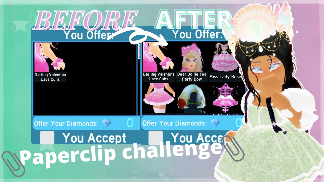 I tried the PAPERCLIP CHALLENGE in royale high!