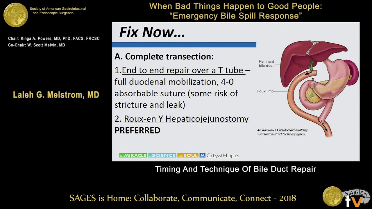 Timing & technique of bile duct repair