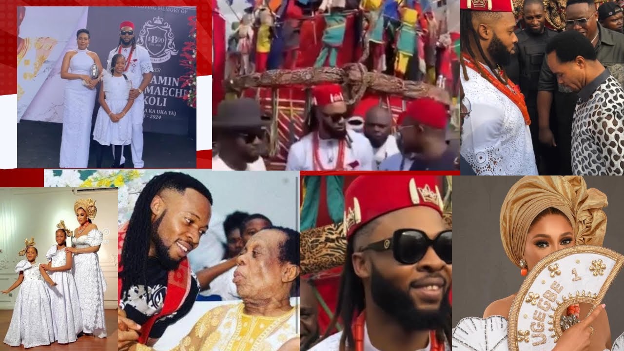 Flavour buries his Dad Odumeje and others attended. The wife and Baby Mama , Ijele Masquerade