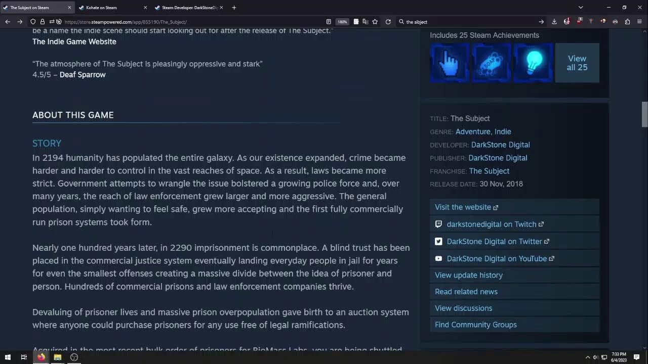 DarkStone Digital Horror Games and maybe something else?
