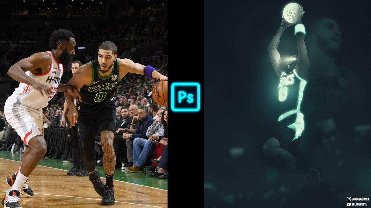Sports Design | Jayson Tatum Glow | Photoshop Design Breakdown | Speedart | Cal So Scoped