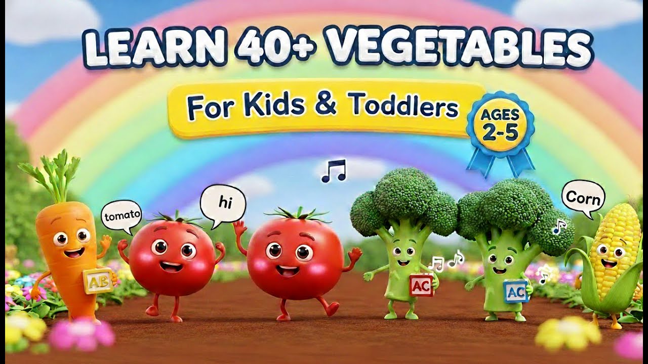 Learn Vegetables Names for Kids  with Talking veggies - Preschool & Toddler educational Video