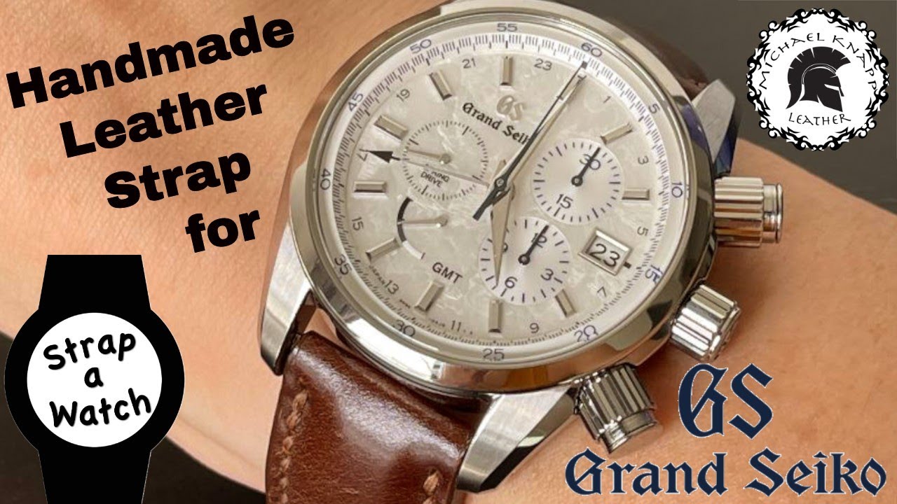 Custom Handmade Shell Cordovan Leather Watch Strap for a Grand Seiko Spring Drive GMT Chronograph!