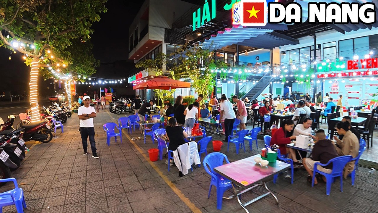 DA NANG VIETNAM Coastal Nightlife Along Vo Nguyen Giap - Son Tra Area After Dark
