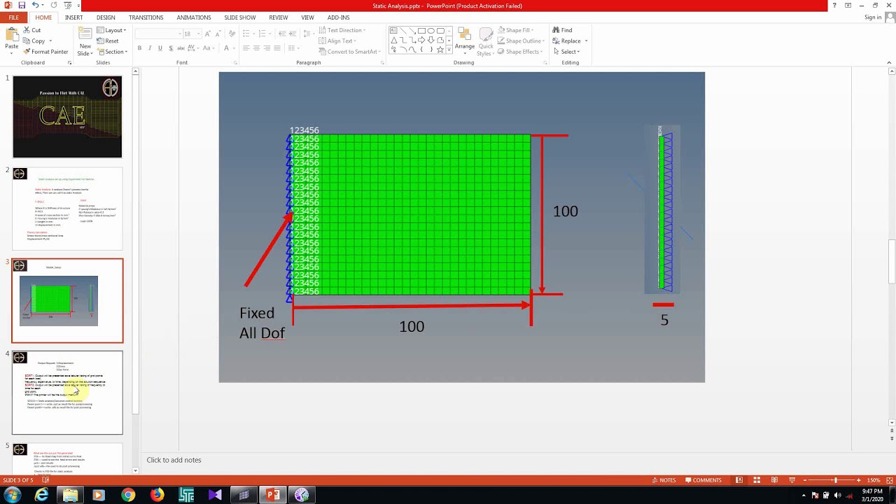 Static Analysis setup using Hypermesh for Nastran