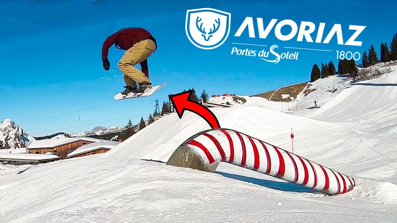 Hiking the SnowPark! Avoriaz 1800 snowboarding Vlog!