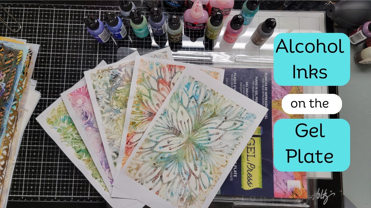 Learn How To Gel Print With Alcohol Inks In This Tutorial! |  Gelli Plate #gelplate #timholtz