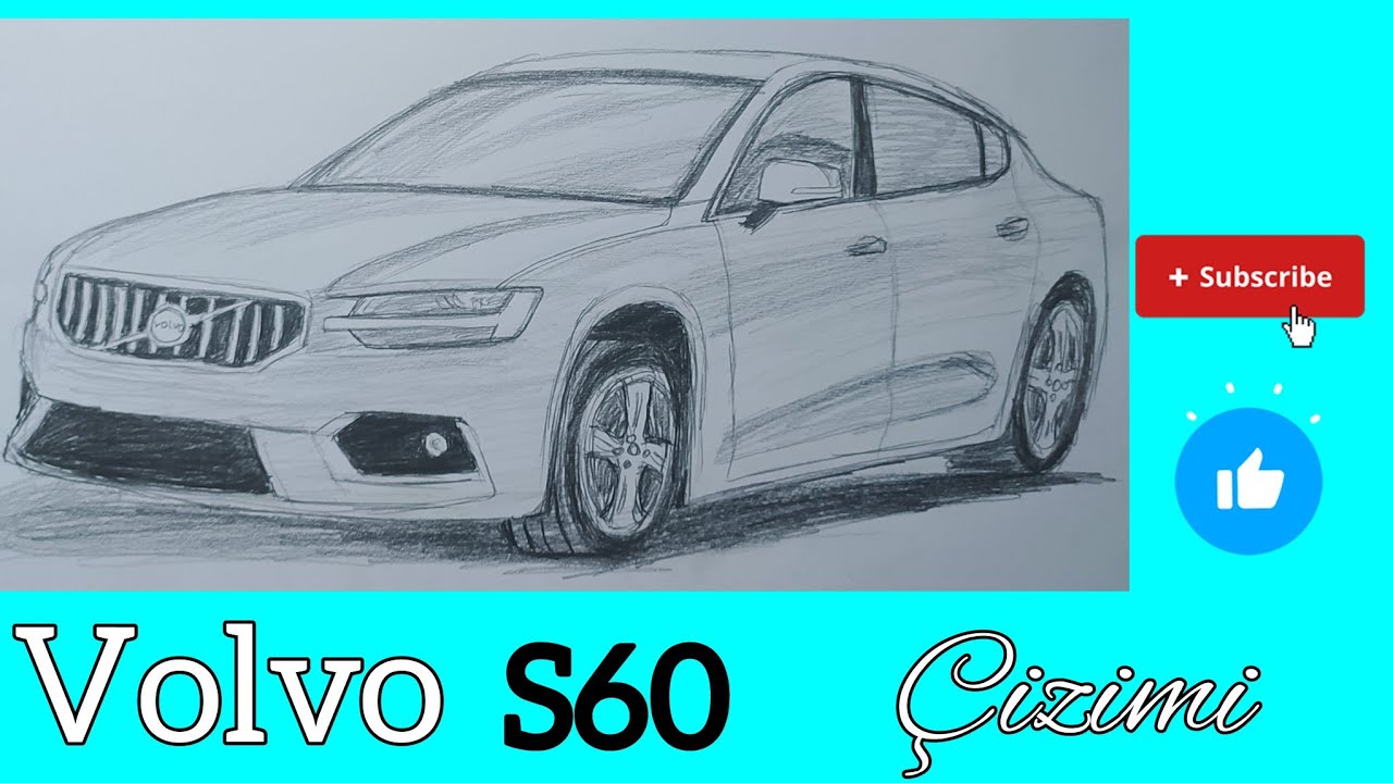 Volvo S60 Karakalem Çizimi / İzle-Çiz/ kolay çizimler