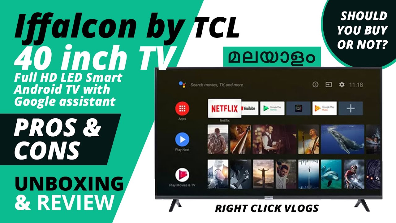 iFFALCON 40 inch Android TV Unboxing Full HD by TCL | Iffalcon smart Android TV malayalam review