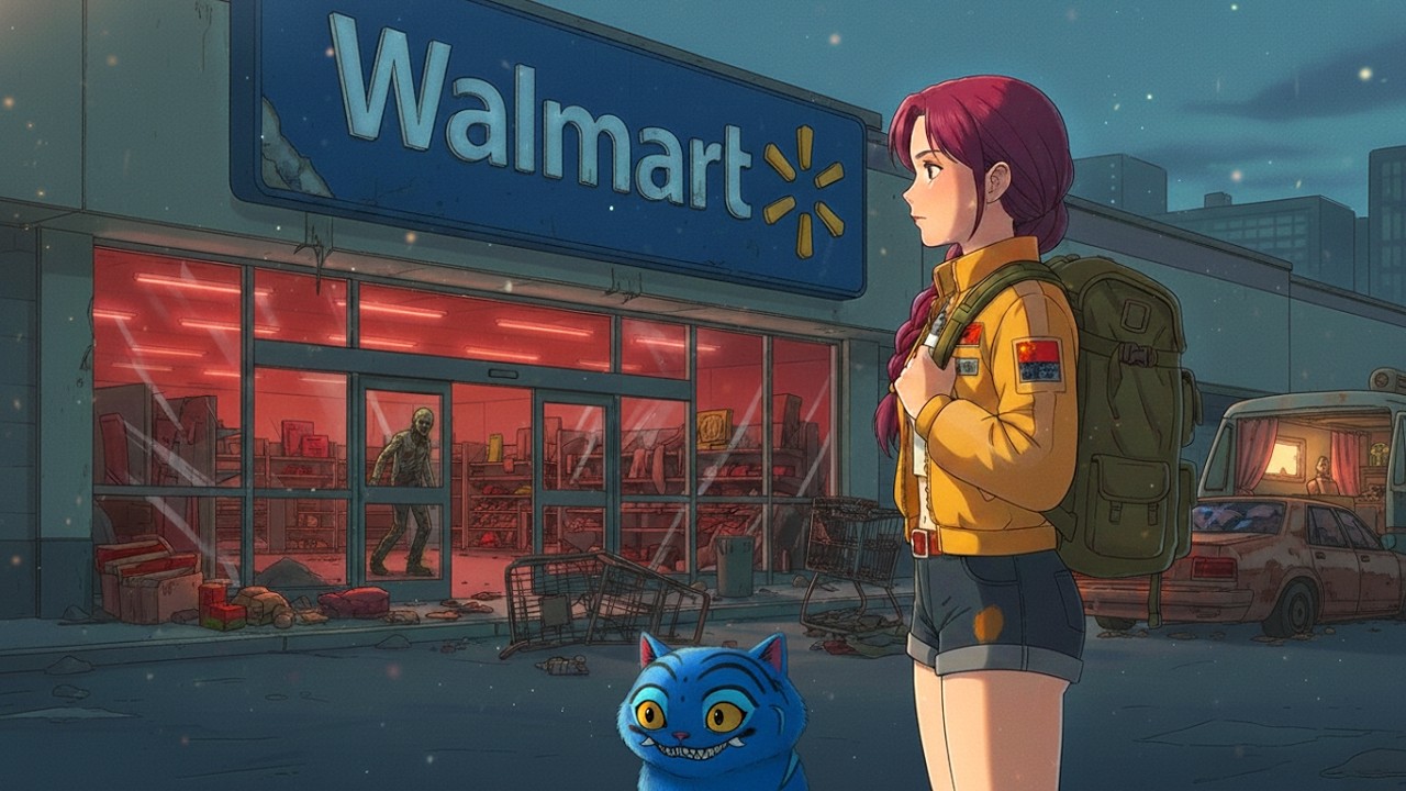Rumi at Walmart After the Zombie Apocalypse, A Quiet Survival Run | Ghibli-Style ASMR