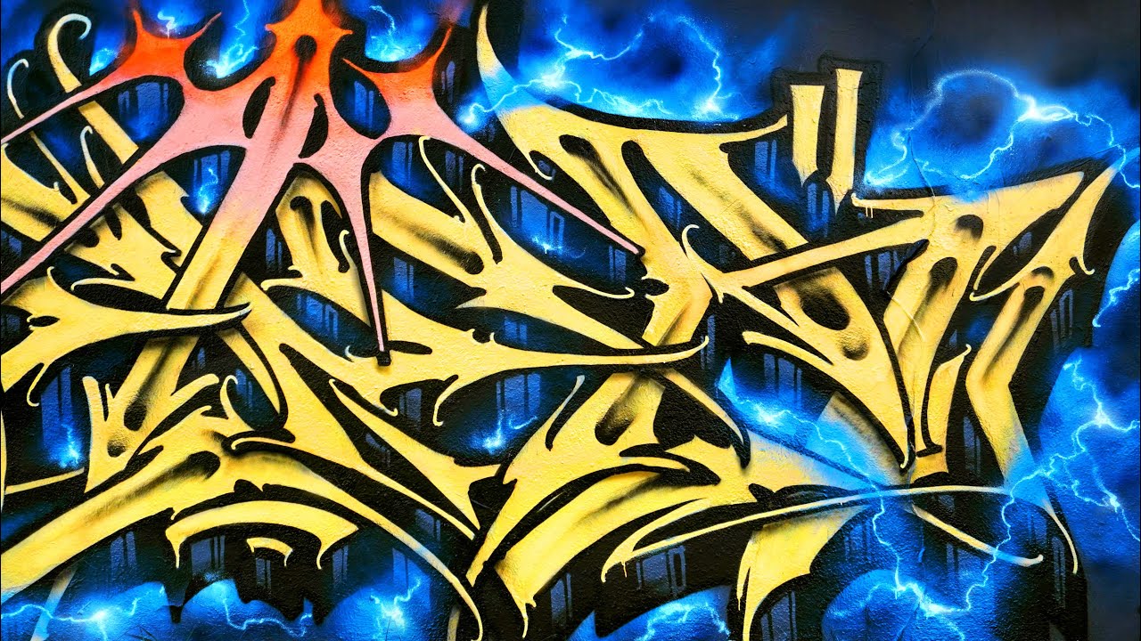 YELLOW/BLUE WILDSTYLE GRAFFITI | POV | PROCESS