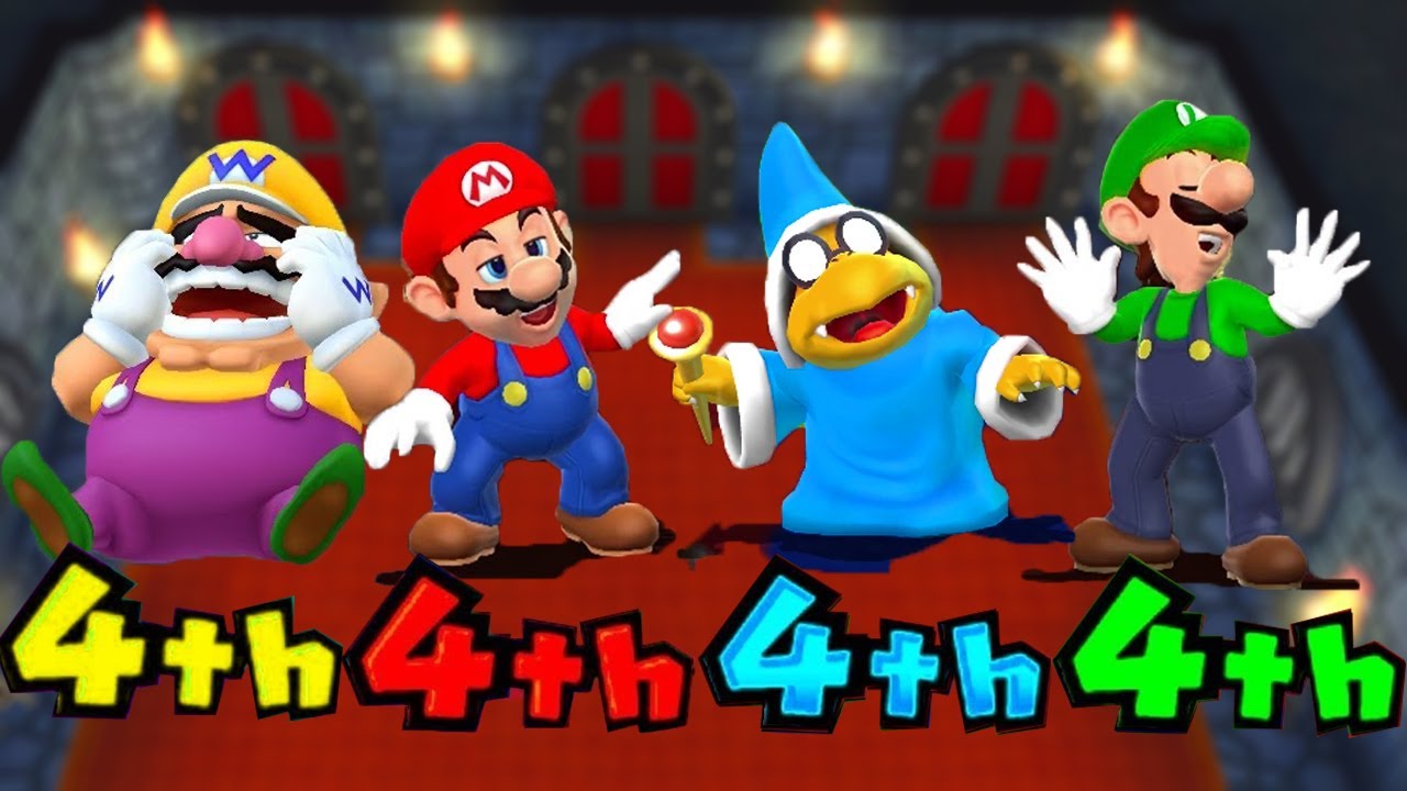 Mario Party 9 MiniGames Wario Vs Mario Vs Kamek Vs Luigi (Master Difficulty)