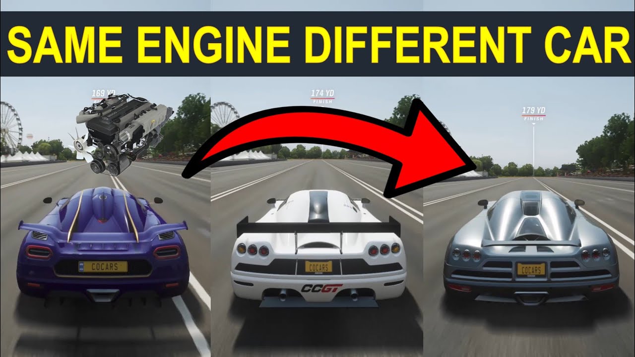 Forza Horizon 4: 1300 HP V8TT Engine Drag Race! l Koenigsegg One:1 vs. CCX vs. CCGT