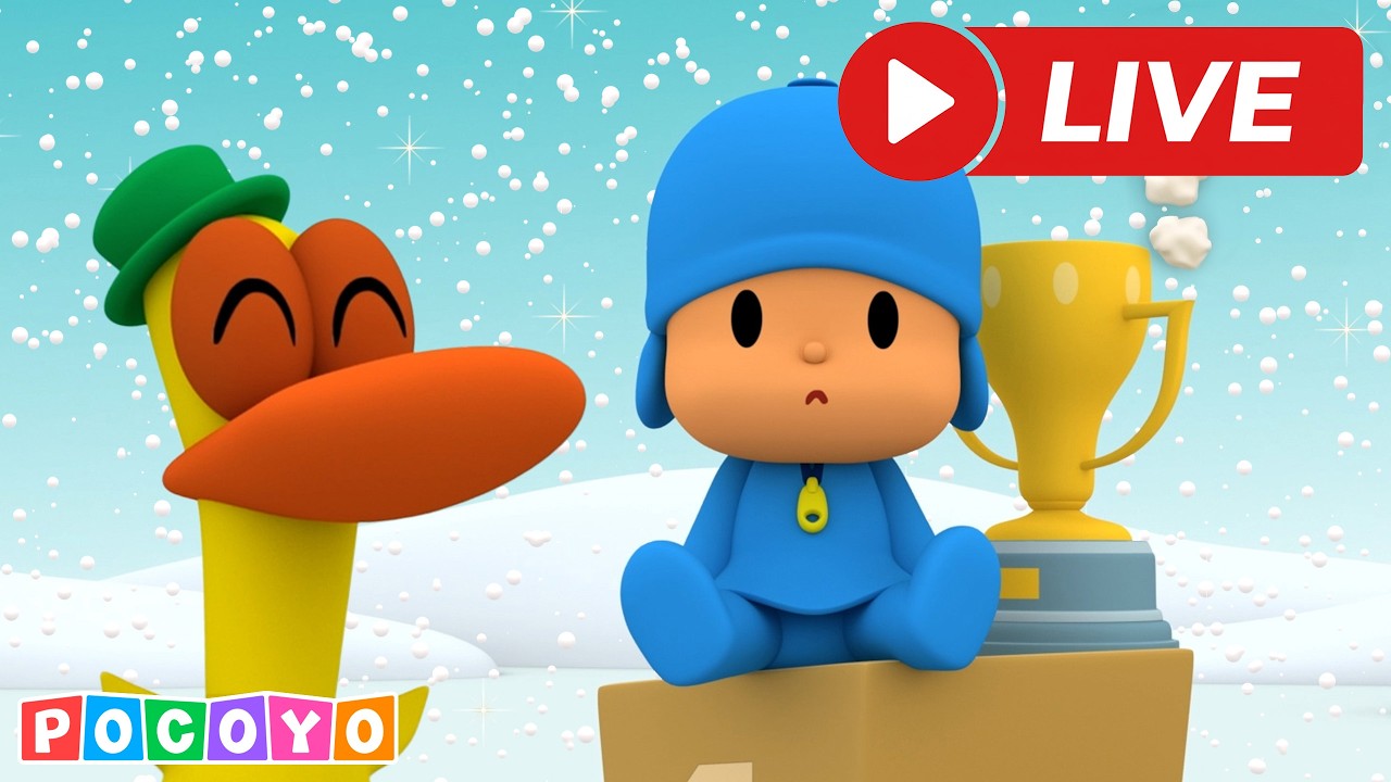 🔴 LIVE: ⛷️ Celebrate with WINTER OLYMPICS with Pocoyo! Sports cartoons for kids! | Pocoyo English
