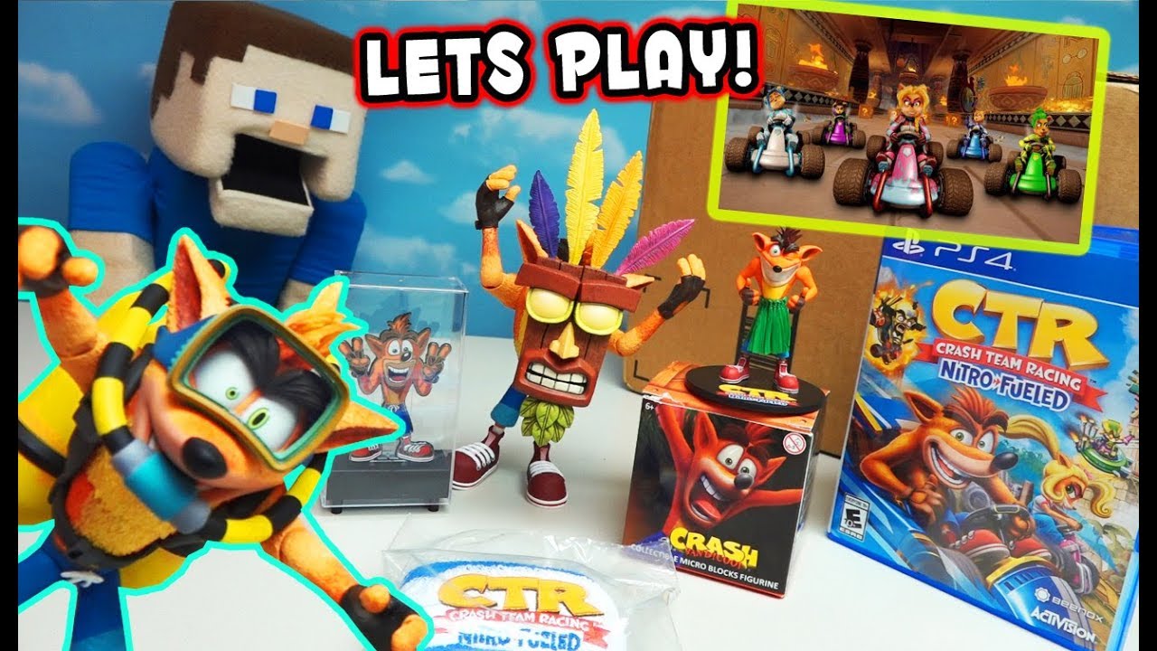 Playing CRASH BANDICOOT CTR RACING & the Exclusive TOYS!