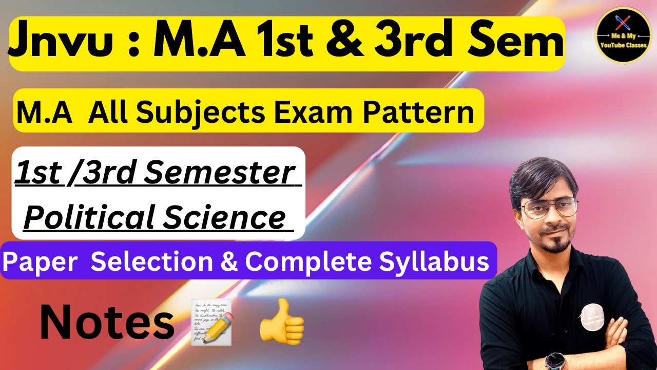 Jnvu M.A 1st & 3rd Sem. Exam Pattern Syllabus , पेपर कितने और कौनसे select करने, Passing Marks