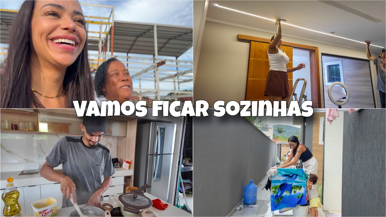 COLOCAMOS LED NA COZINHA | ELE ENSINOU MACARRÃO AO MOLHO BRANCO | VAMOS TER QUE FICAR SOZINHAS 