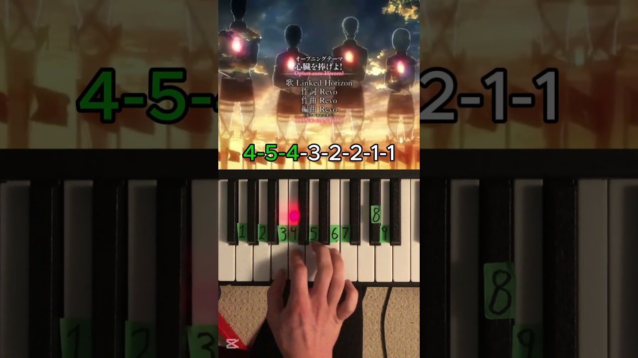 Attack on Titan season 2 opening (Shinzou wo Sasageyo) piano tutorial   #pianotutorial #animemusic