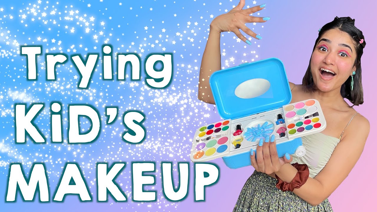 Trying kid's Makeup for the First Time 😍
