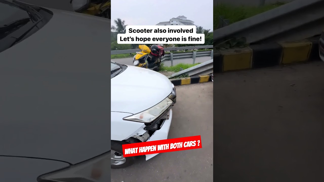 Crash Cars on Road #hondacity #vwtaigun #roadaccdient