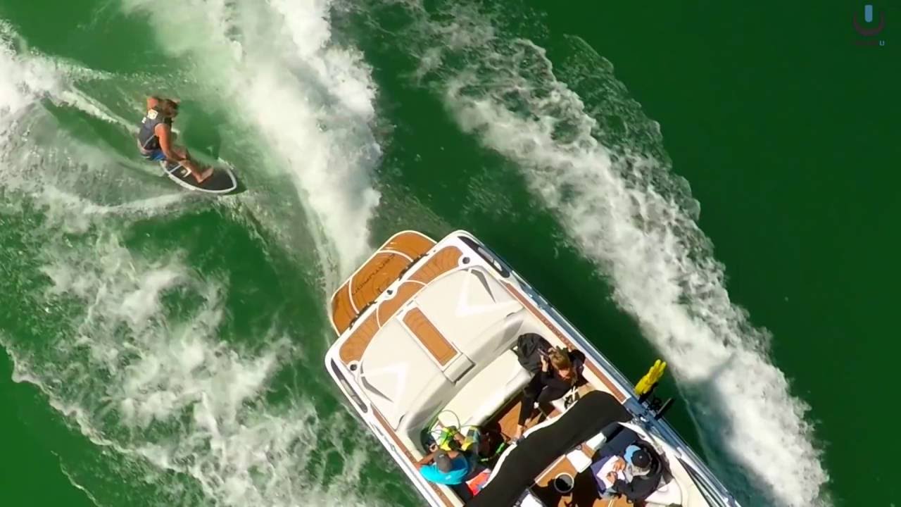 Lake Koocanusa - Wakesurfing The Rockies In Canada Drone Video