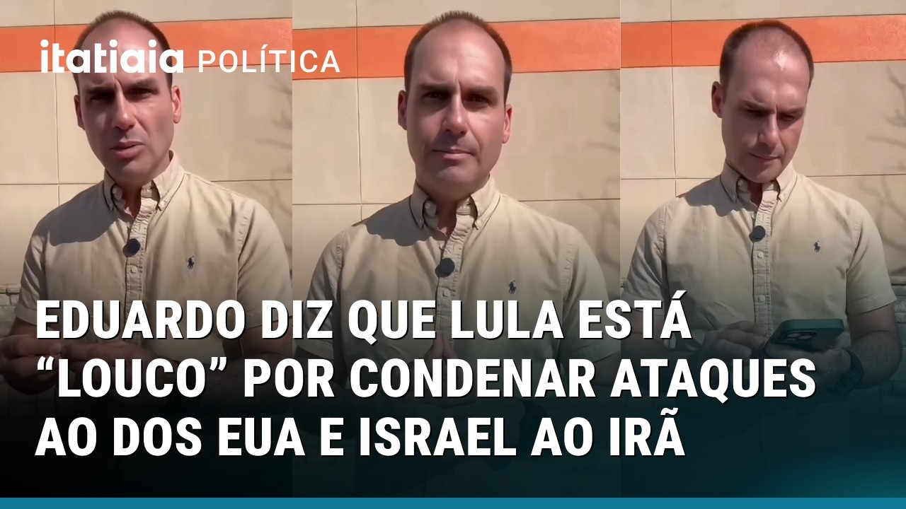 EDUARDO BOLSONARO DIZ QUE LULA ESTÁ LOUCO POR CONDENAR ATAQUE DOS EUA E ISRAEL AO IRÃ