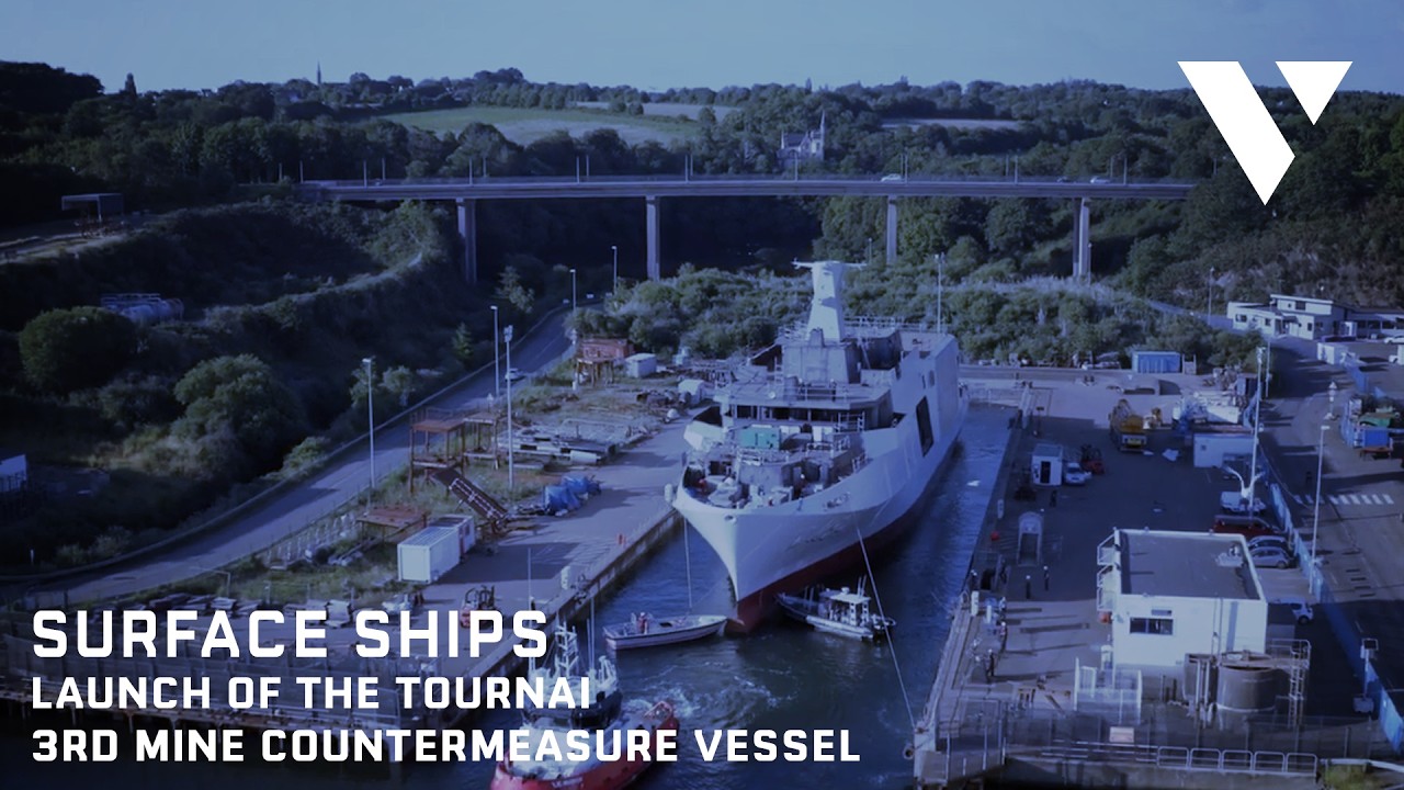 Launch of the Tournai  - 3rd mine countermeasure vessel