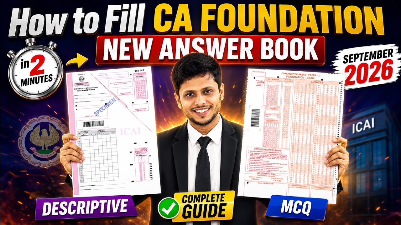 How to Fill CA Foundation New Answer Book in 2 Minutes | September 2026 | Descriptive & MCQ