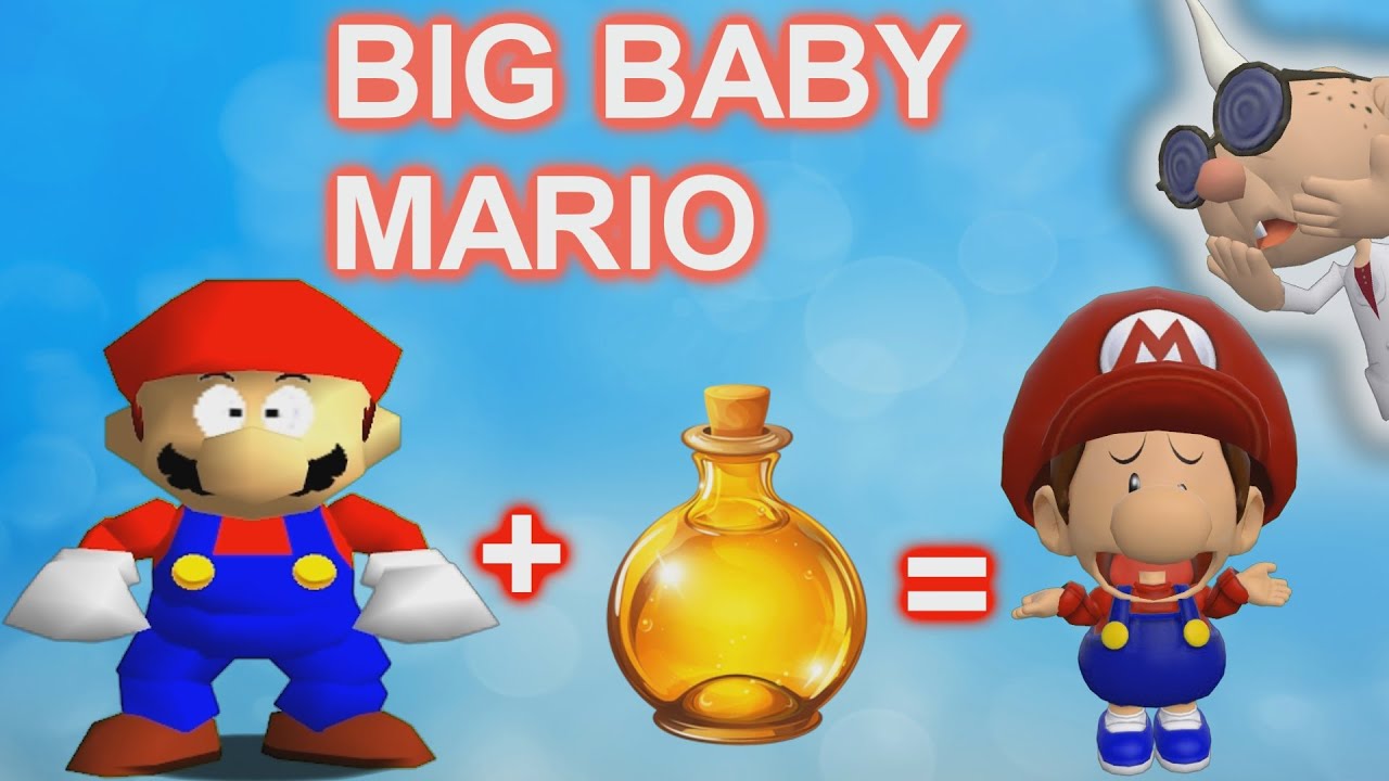 Super Mario 64 Bloopers: Big Baby Mario.