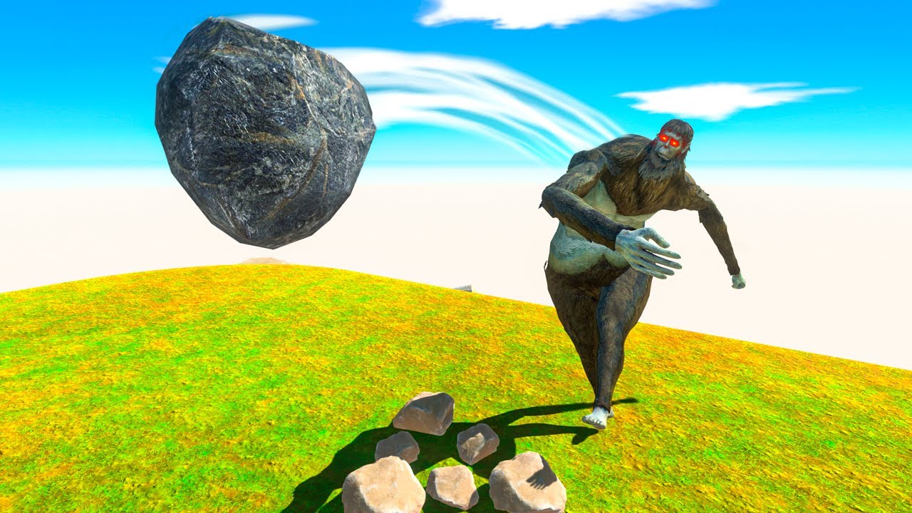 Beast Titan Angry Throwing Rocks on Workshop Units - Animal Revolt Battle Simulator