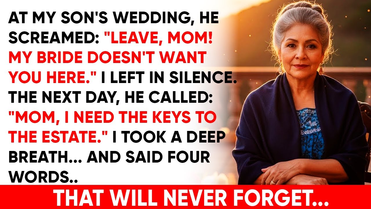 My Son Kicked Me Out Of His Wedding. When He Begged For The Estate Keys... I Said 4 Words..