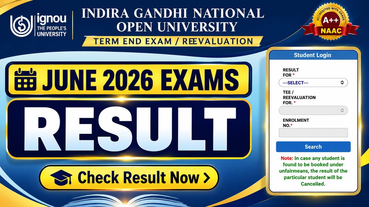 IGNOU Students Big Update🔥 | June 2026 Result