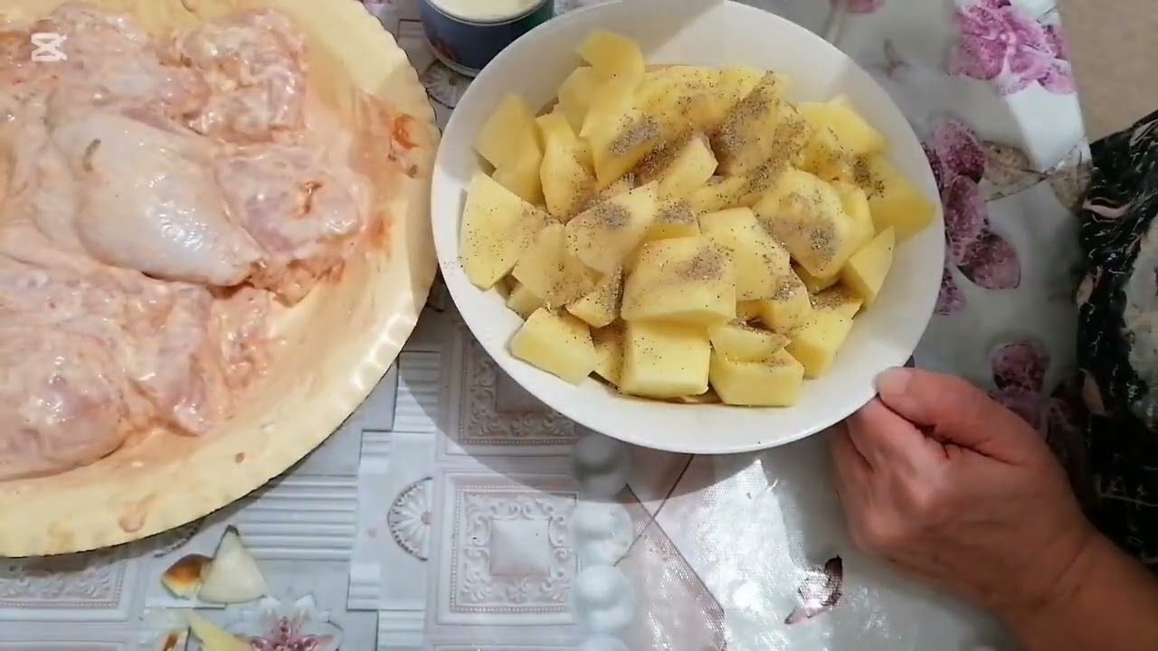 Курица с картошкой в духовке 