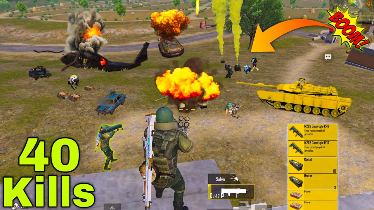 Wow!!😱 40 Kills Solo Domination with M202💥 vs Tank,+ Helicopter War in Payload 3.0 || PUBG MOBILE