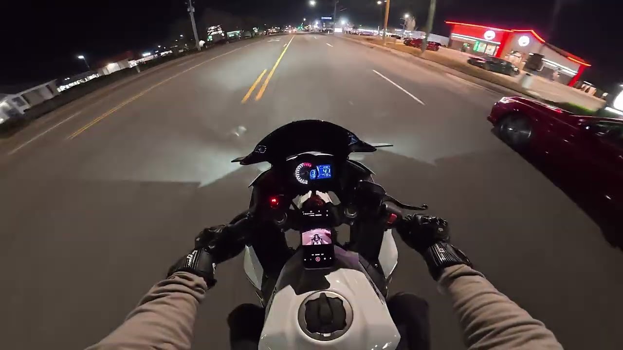 Night ride to the gym | Ninja 400 | No music