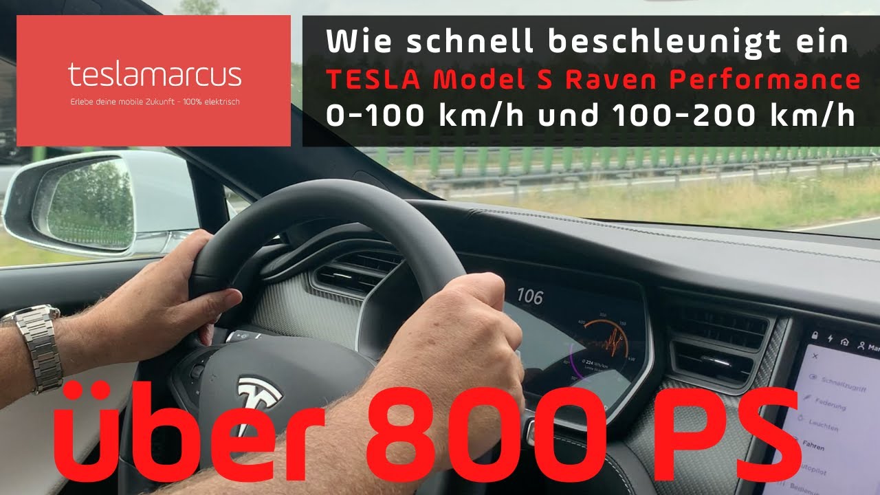 800 PS TESLA Model S Performance: Wie schnell beschleunigt er 0-100 und 100-200 km/h?