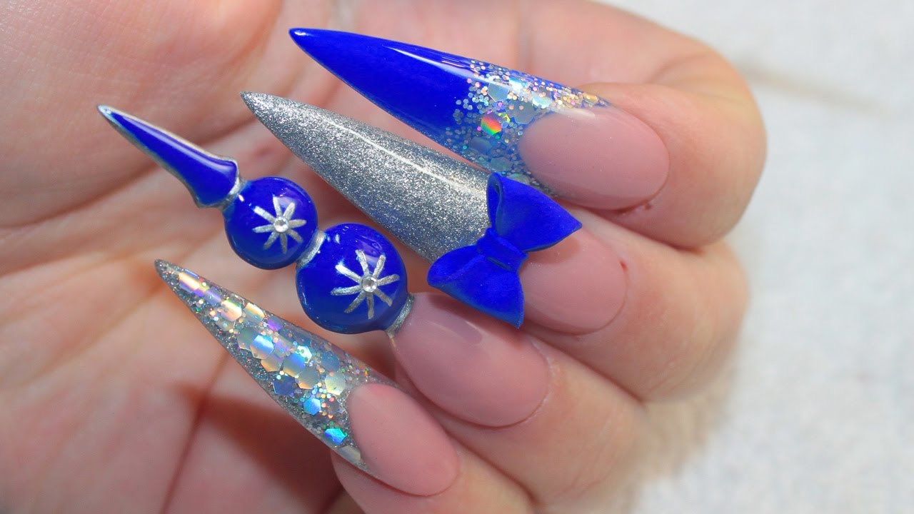 3D CHRISTMAS ORNAMENT ACRYLIC NAILS