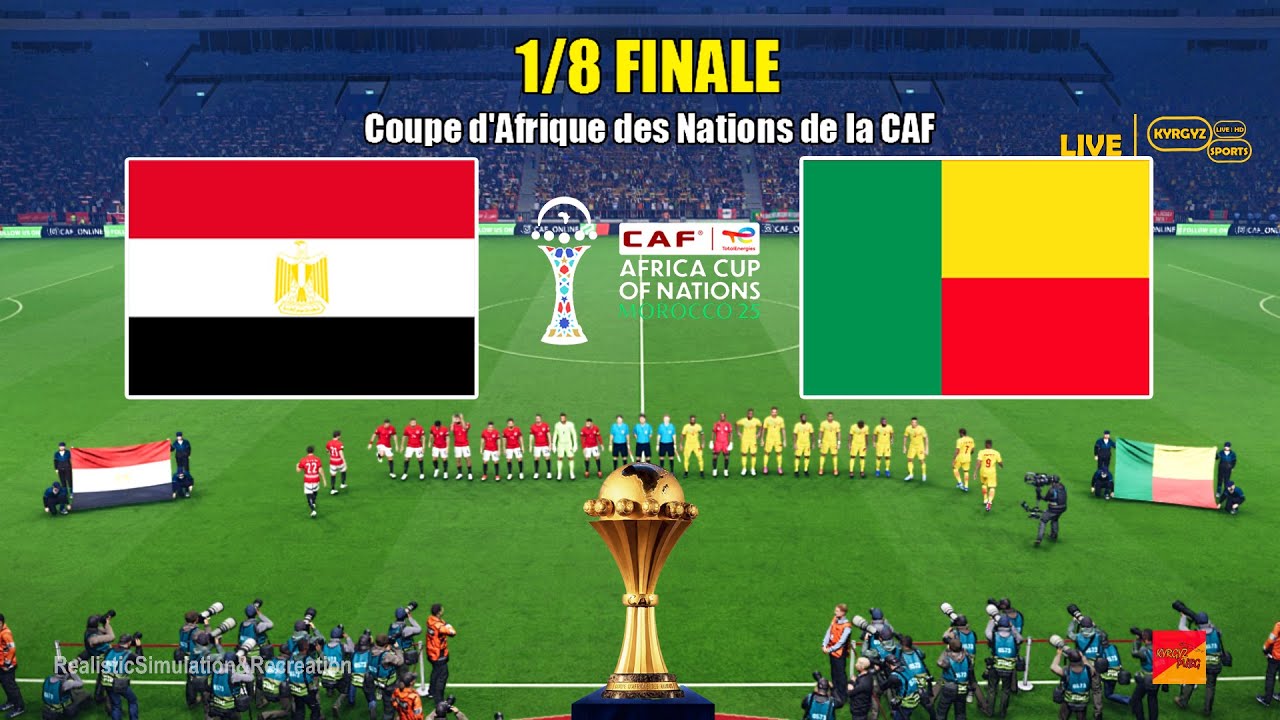 مصر ضد بنين - دور الـ16 | كأس الأمم الأفريقية | محاكاة وتوقعات المباراة الكاملة في لعبة بيس