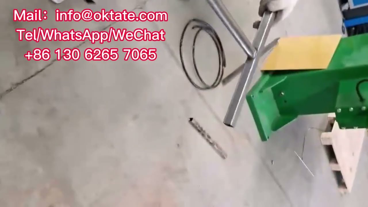 How to quickly weld square tube and round tube into&ldquo;H&rdquo;shape？Steel pipe 90&deg; butt welding machine!