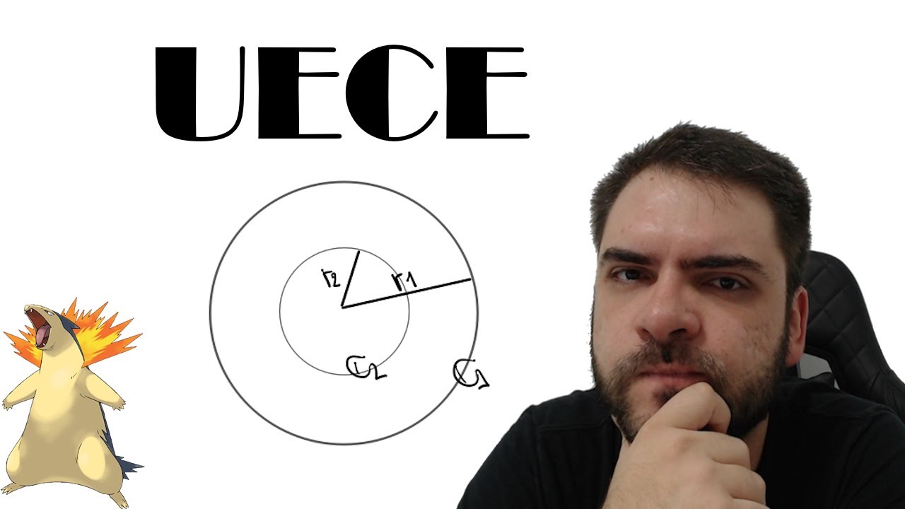 UECE/2023 Em um plano, considere duas circunferências concêntricas C1 e C2 cujas medidas dos raios